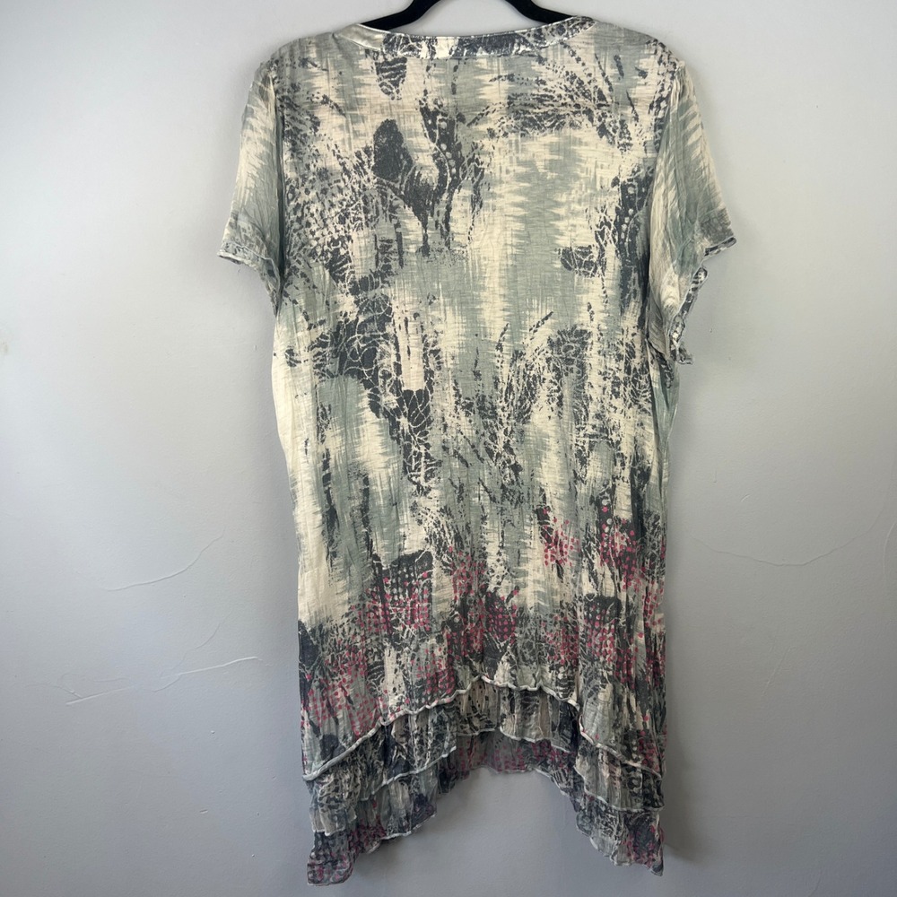 Vintage by Jack & Ginger Pastel Tunic Top SZ XL Semisheer Ruffles Fairycore Boho - Picture 9 of 9